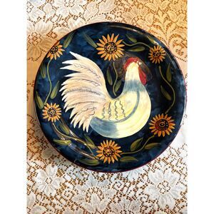 Susan Winget 1980s Rooster Dinner Plates 11” Certified International Stoneware